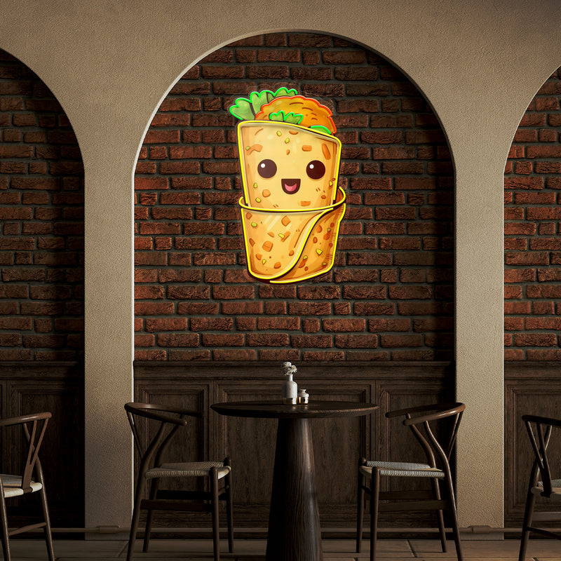 Custom Burrito Mexican Food Restaurant Decor Artwork Led Neon Sign Light