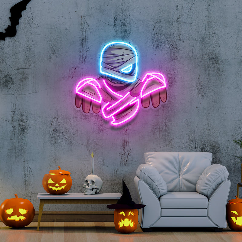Mummy Halloween Artwork Led Neon Sign Light