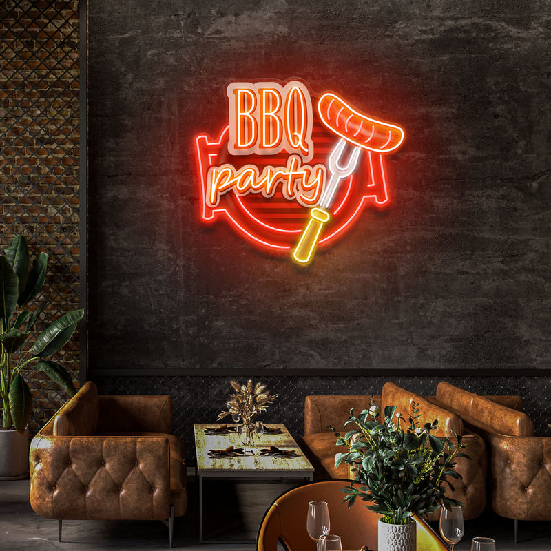Personalised BBQ Grilling Name Artwork Led Neon Sign Light