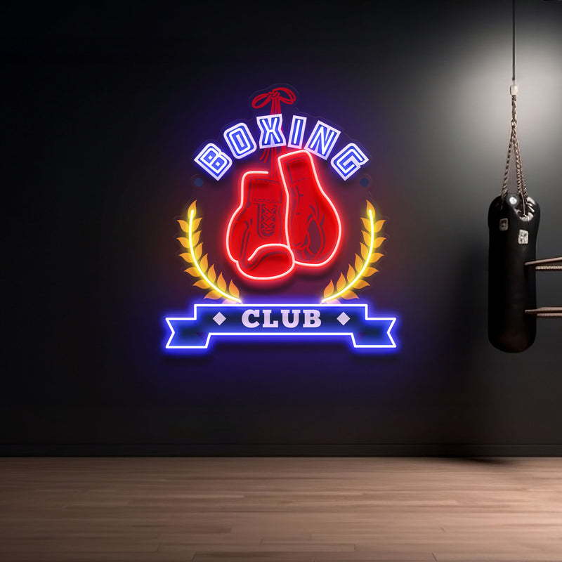 Red Gloves Led Neon Sign For Boxing Clubs Artwork