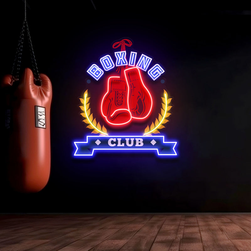 Red Gloves Led Neon Sign For Boxing Clubs Artwork