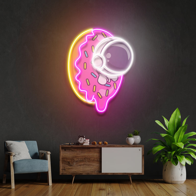 Donut Astronaut Art work Led Neon Sign Light