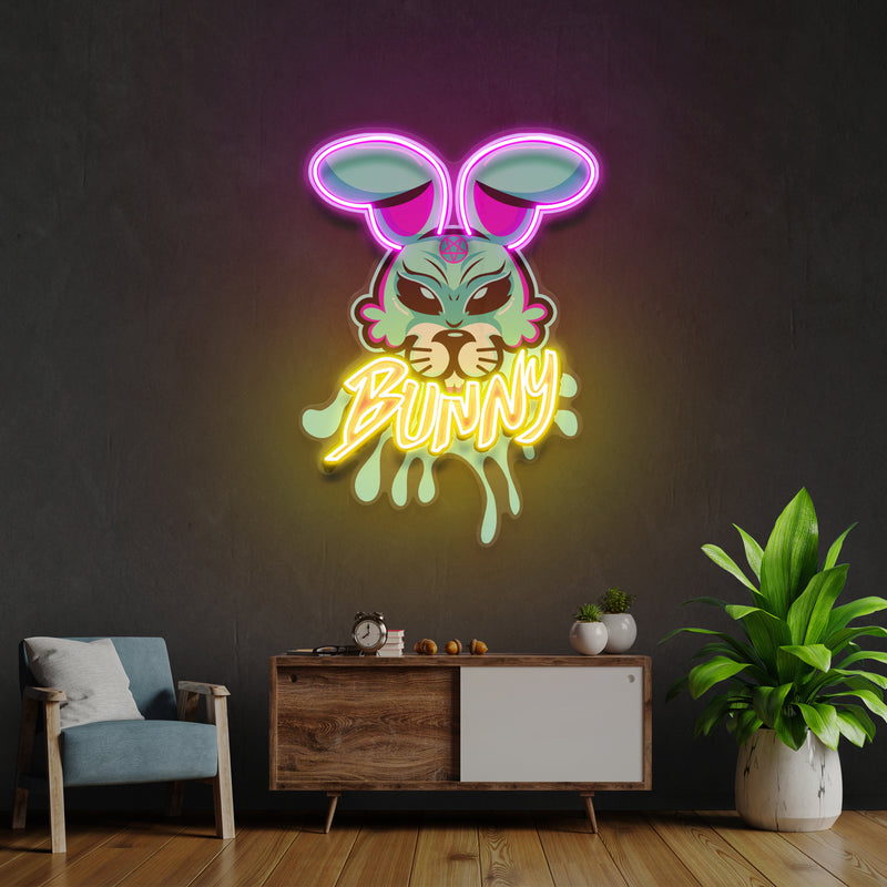 Bunny Gangsta Artwork Led Neon Sign Light