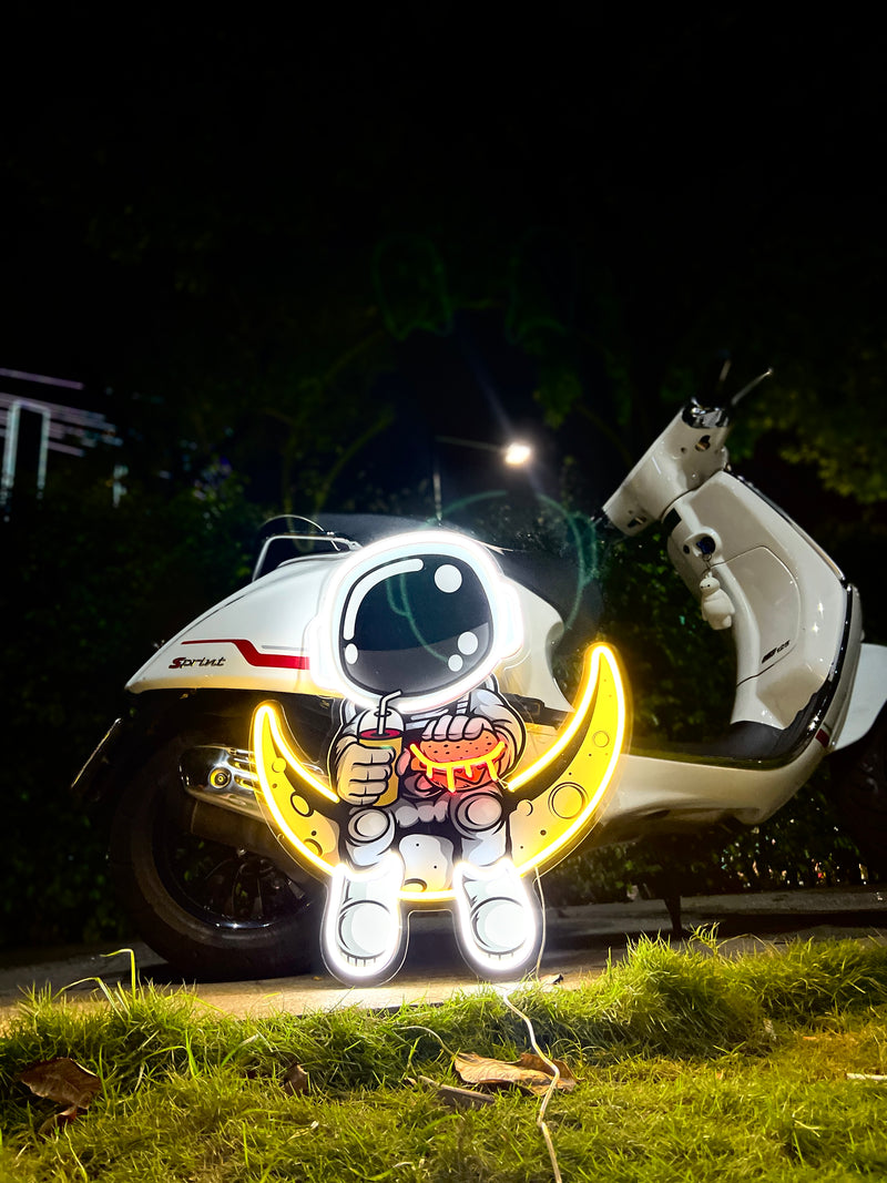 Astronaut Hamburger Neon Artwork Led Neon Sign Light