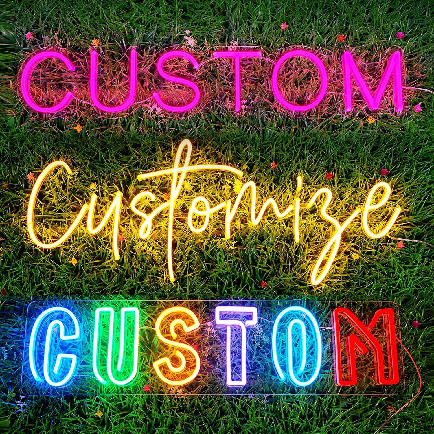 Custom neon signs light for wedding event party bar or name and logo  business outdoor