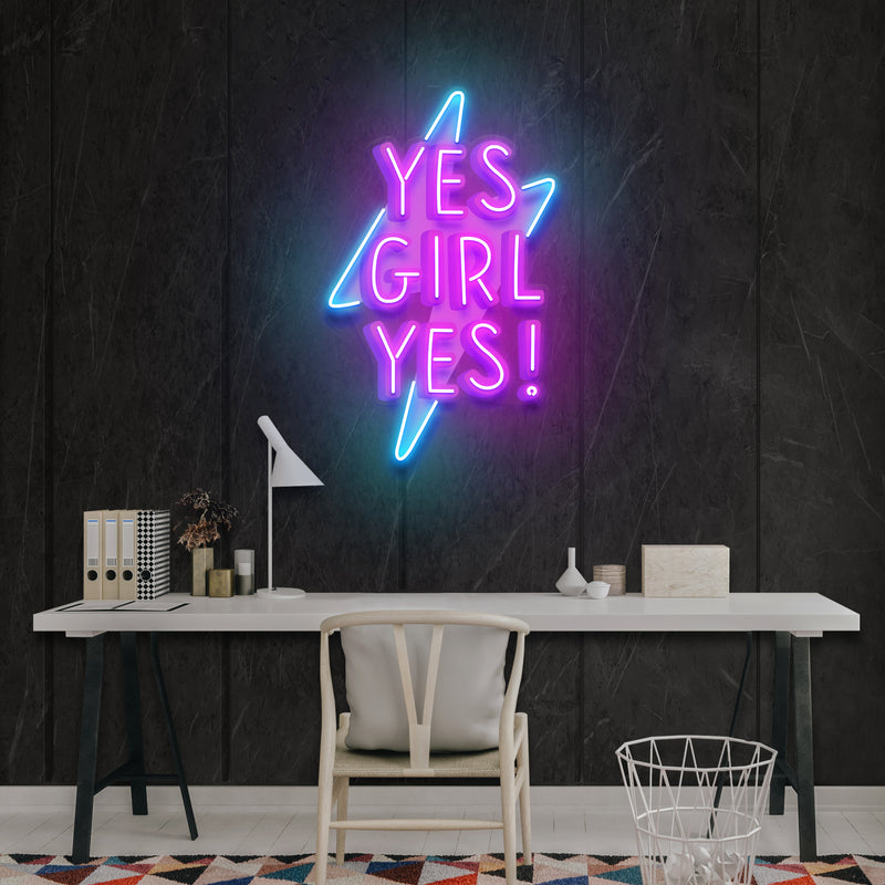 Yes Girl Yes Artwork Led Neon Sign Light
