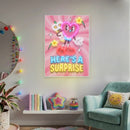 Retro Heart Neon Sign – “Here’s a Surprise” Groovy LED Wall Art
