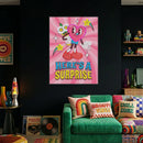 Retro Heart Neon Sign – “Here’s a Surprise” Groovy LED Wall Art