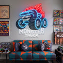 Monster Beast Truck Neon Sign – LED Wall Art for Garage & Game Room