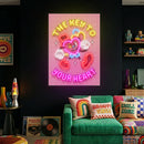 Romantic Neon Sign – “The Key to Your Heart” Retro LED Wall Art