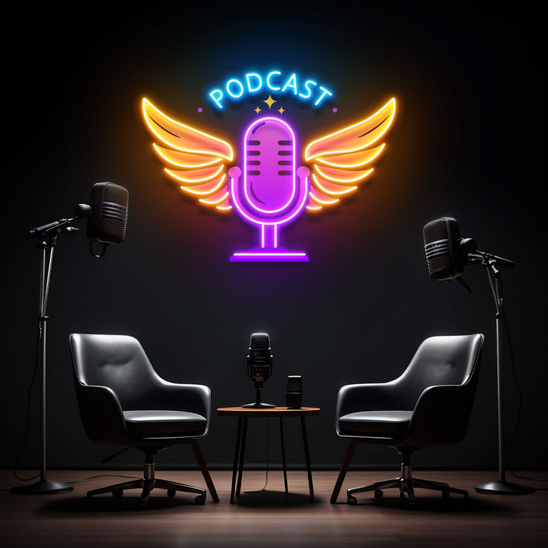 Custom Name Podcast LED Neon Light - Custom Artwork for Studio Decor