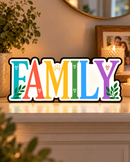 Custom Family Name Light Box – Personalized Family Sign with Kids Names