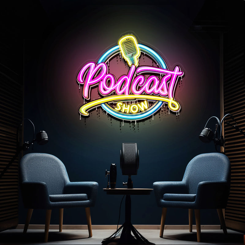 LED Neon Sign for Podcast Show - Custom Artwork Design