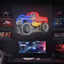 American Monster Truck Neon Sign – Patriotic LED Wall Art