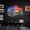American Monster Truck Neon Sign – Patriotic LED Wall Art