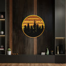 80s Style Grunge Striped Sunsets Artwork Led Neon Sign Light