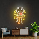 Astronaut Playing A Game Of Poker In Space Artwork Led Neon Sign Light