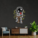 Astronaut Playing A Game Of Poker In Space Artwork Led Neon Sign Light