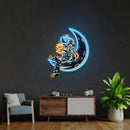 Astronaut Sitting On The Moon Artwork Led Neon Sign Light