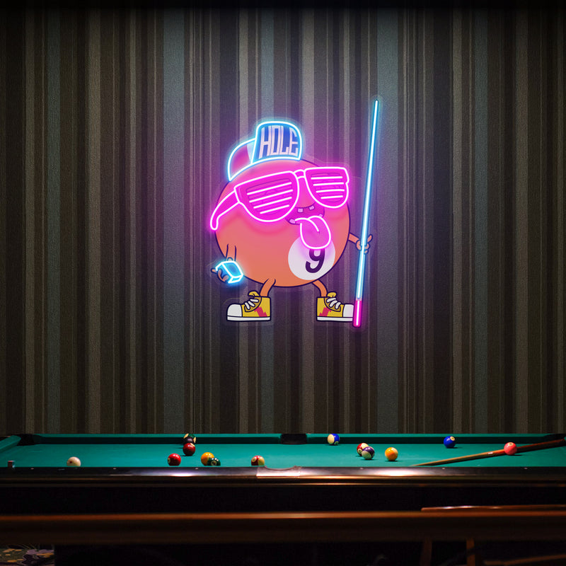 Billiards Room Decor, Gift For Pool Player Artwork Led Neon Sign Light