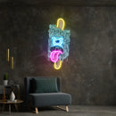 Blue Ice Cream With Face Artwork Led Neon Sign Light