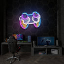 Gaming Controller Neon Sign – LED Wall Art for Game Room Setup