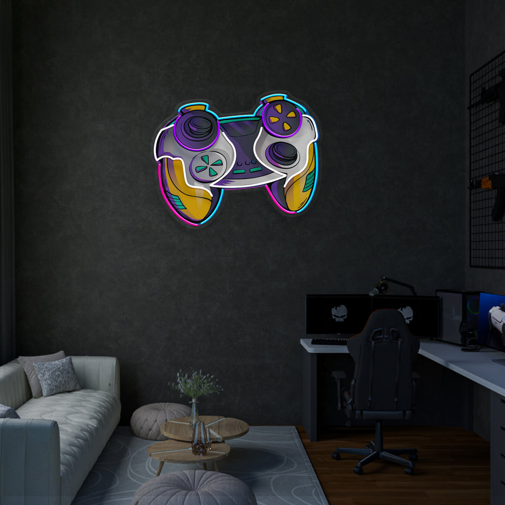 Contoler Neon Sign Gaming Controller Neon Sign – LED Wall Art for Game Room Setup