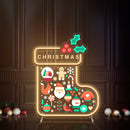 Christmas Stocking LED Neon Sign with Holiday Icons