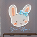 Custom Name Cute Rabbit Face Artwork Led Neon Sign Light