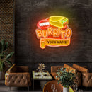 Custom Brand Name Burrito Mexican Food  Restaurant Decor Artwork Led Neon Sign Light