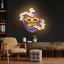 Custom Name Cool Monkey Stoner Cannabis Smoking Artwork Led Neon Sign Light