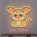 Custom Name Cute Baby Leopard Artwork Led Neon Sign Light
