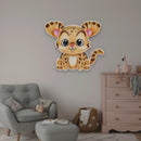 Custom Name Cute Baby Leopard Artwork Led Neon Sign Light
