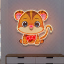 Custom Name Cute Baby Tiger Artwork Led Neon Sign Light