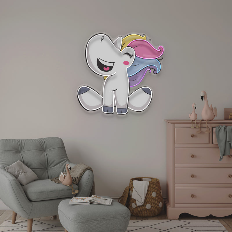 Custom Name Cute Unicorn Girl Artwork Led Neon Sign Light