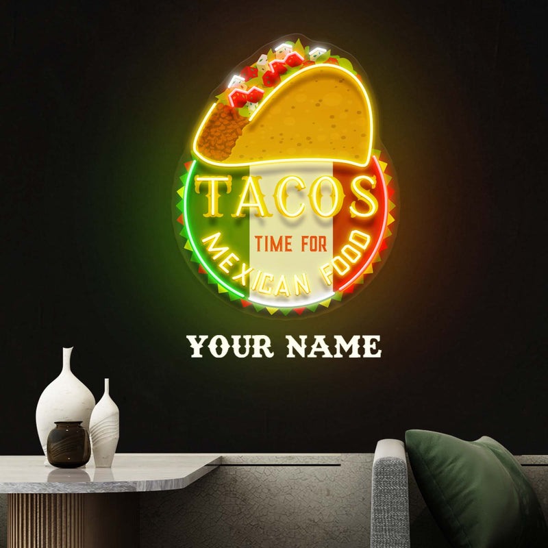 Custom Name Fast Food Of Tacos Mexican Food Led Neon Sign Light