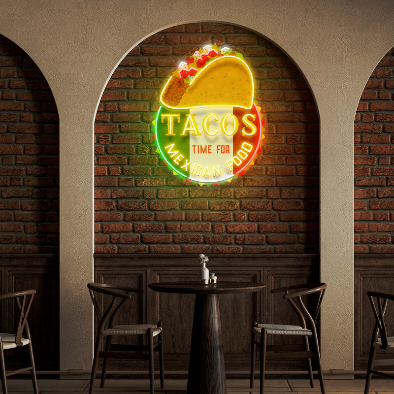 Custom Name Fast Food Of Tacos Mexican Food Led Neon Sign Light