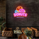 Custom Name Fast Food Restaurant With Donut Led Neon Sign Light