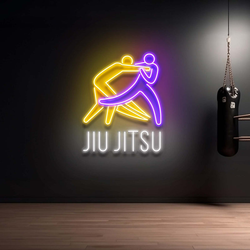 Custom Name Gradient Jiu Jitsu Logo Artwork Led Neon Sign Light