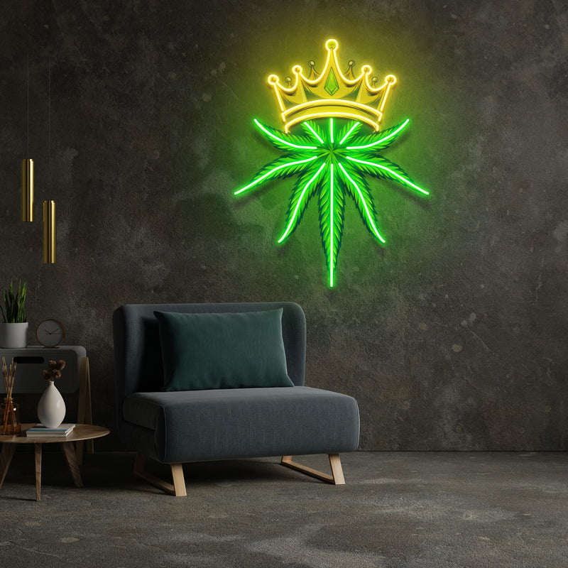 Custom Name King Marijuana Logo Artwork Led Neon Sign Light