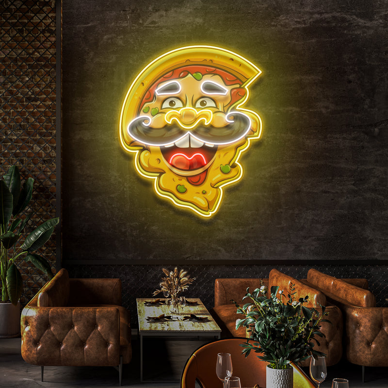 Custom Name Pizza Cartoon Logo Artwork Led Neon Sign Light