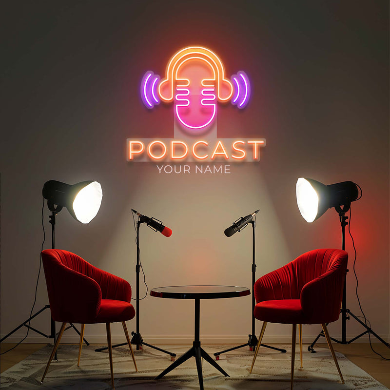 Custom Name Podcast Artwork Led Neon Sign Light