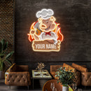 Custom Name Porky BBQ Logo Artwork Led Neon Sign Light