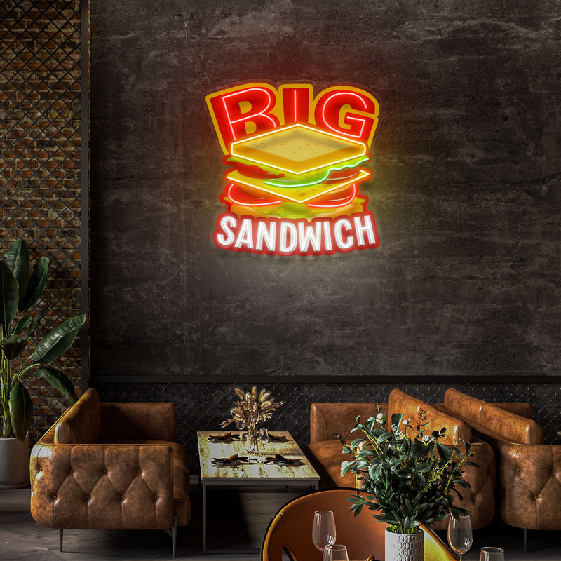 Custom Name Restaurant Fast Sandwich Led Neon Sign Light
