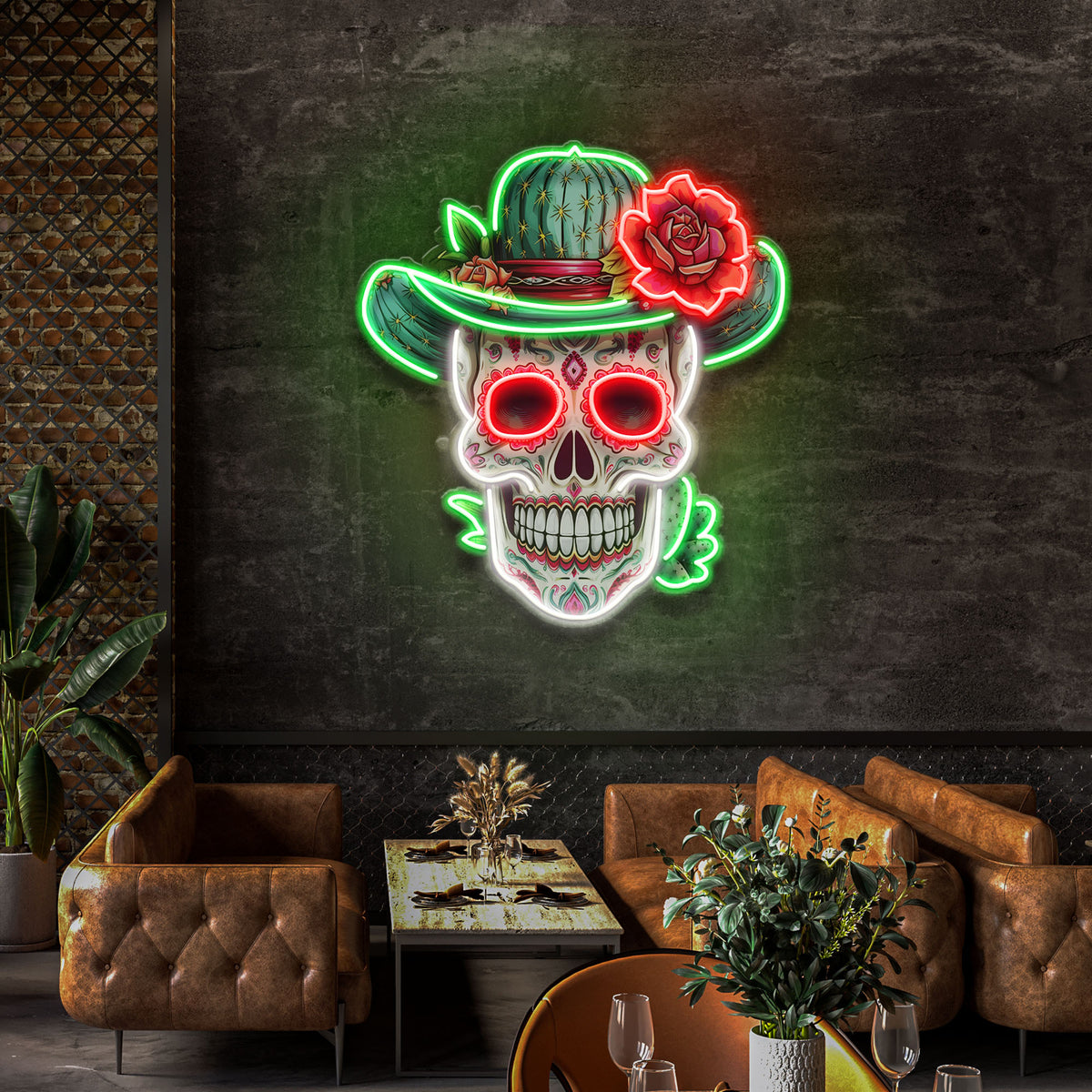 Custom Your Name Day Of The Dead Skull Mexico Artwork Led