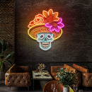 Custom Name Dead Day Party Sugar Skull or Halloween Holiday Artwork Led Neon Sign Light