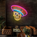 Custom Name Dead Day Party Sugar Skull Or Halloween Holiday Artwork Led Neon Sign Light