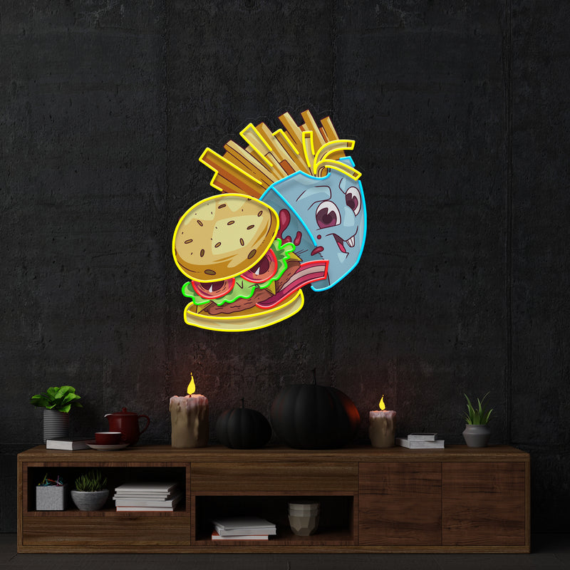 Food Monster Artwork Led Neon Sign Light