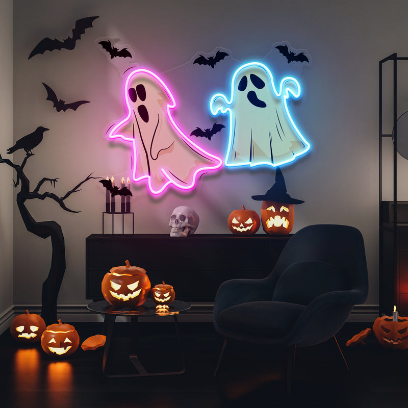 Halloween Ghost Cute Artwork Led Neon Sign Light