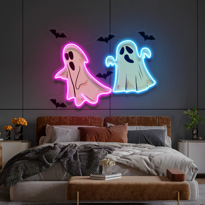 Halloween Ghost Cute Artwork Led Neon Sign Light